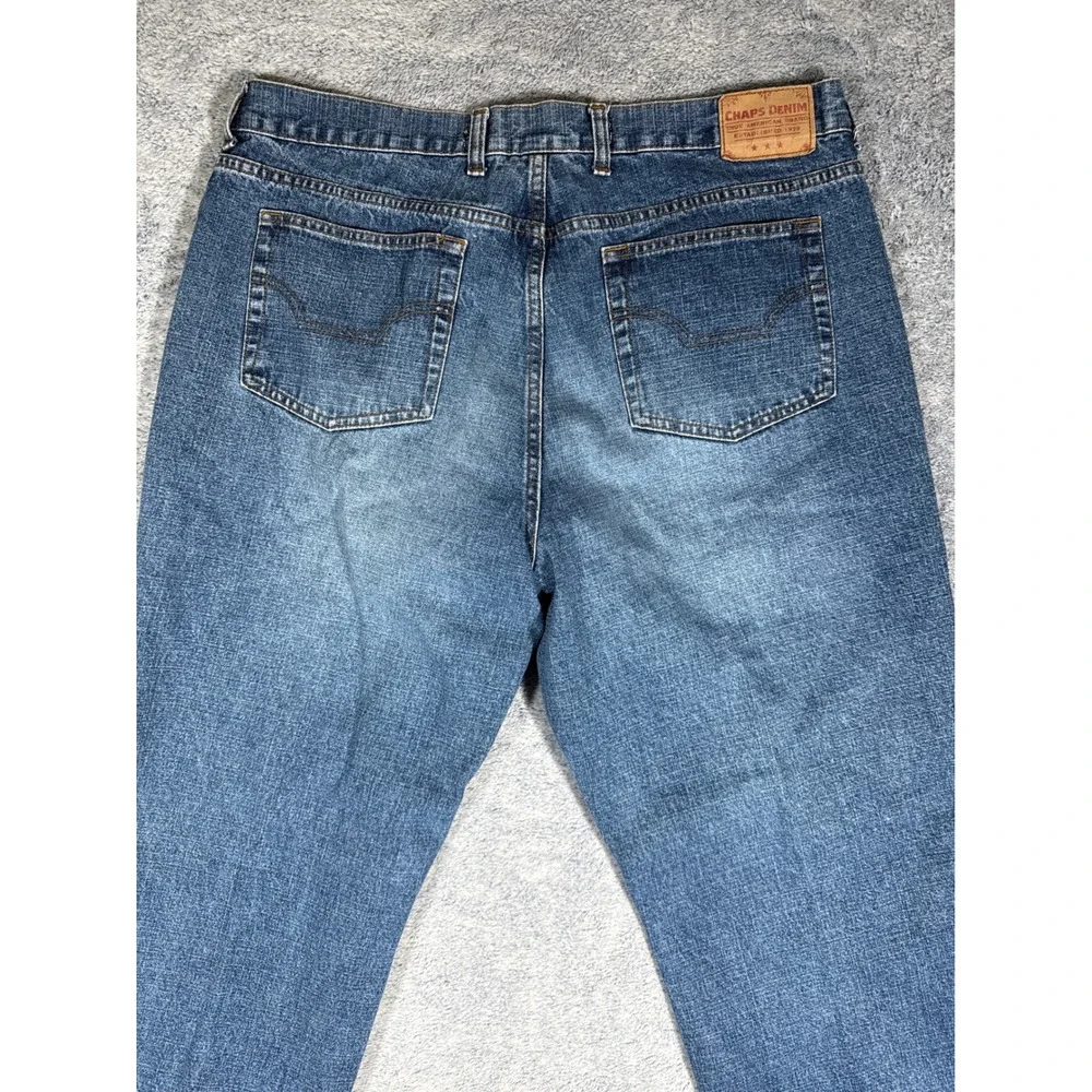Chaps Denim Mens Straight Leg Blue Jeans Medium‎ Wash 100% Cotton 38x30 C20151